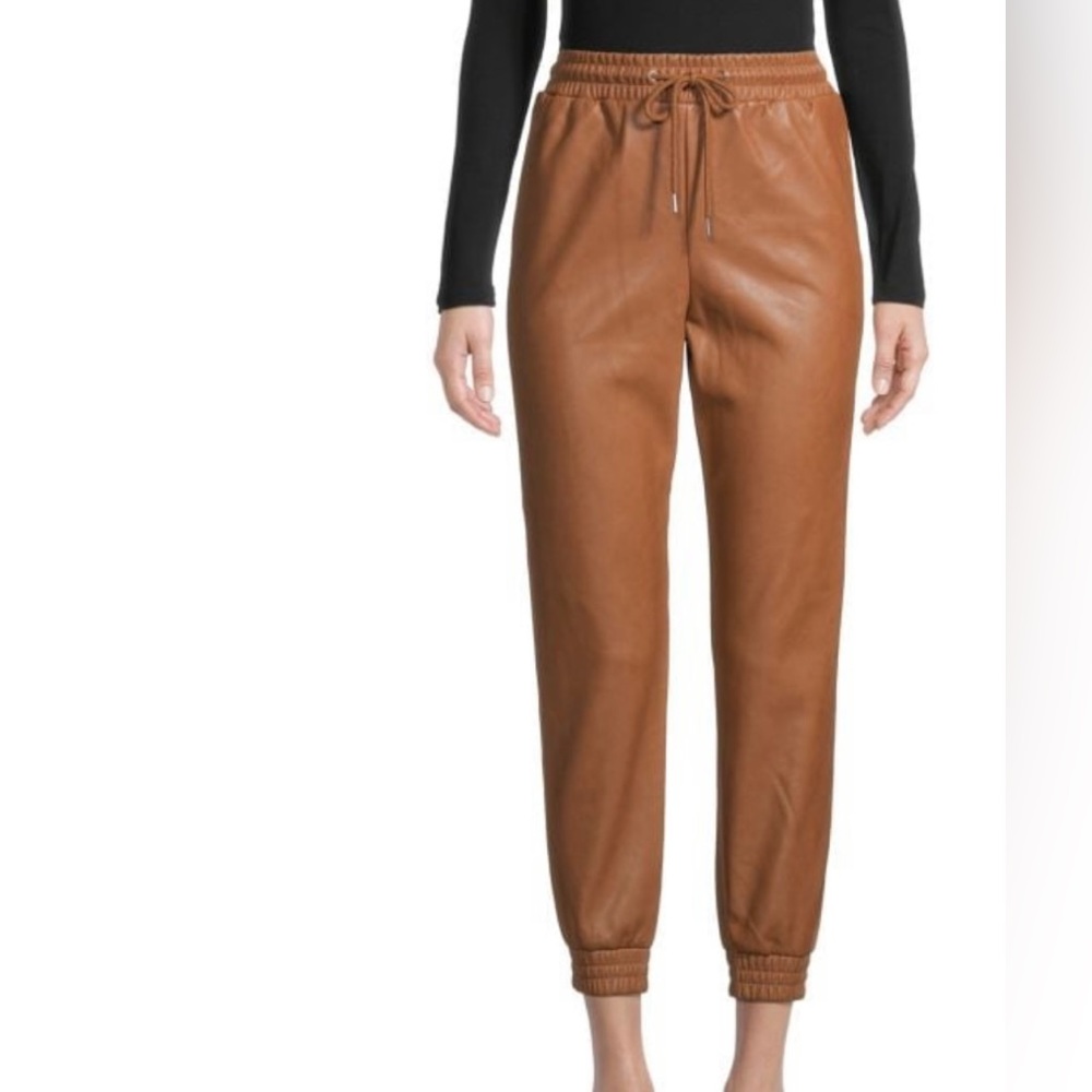 Faux Leather Joggers